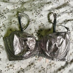 Victoria's Secret Shimmering Silver Bustier